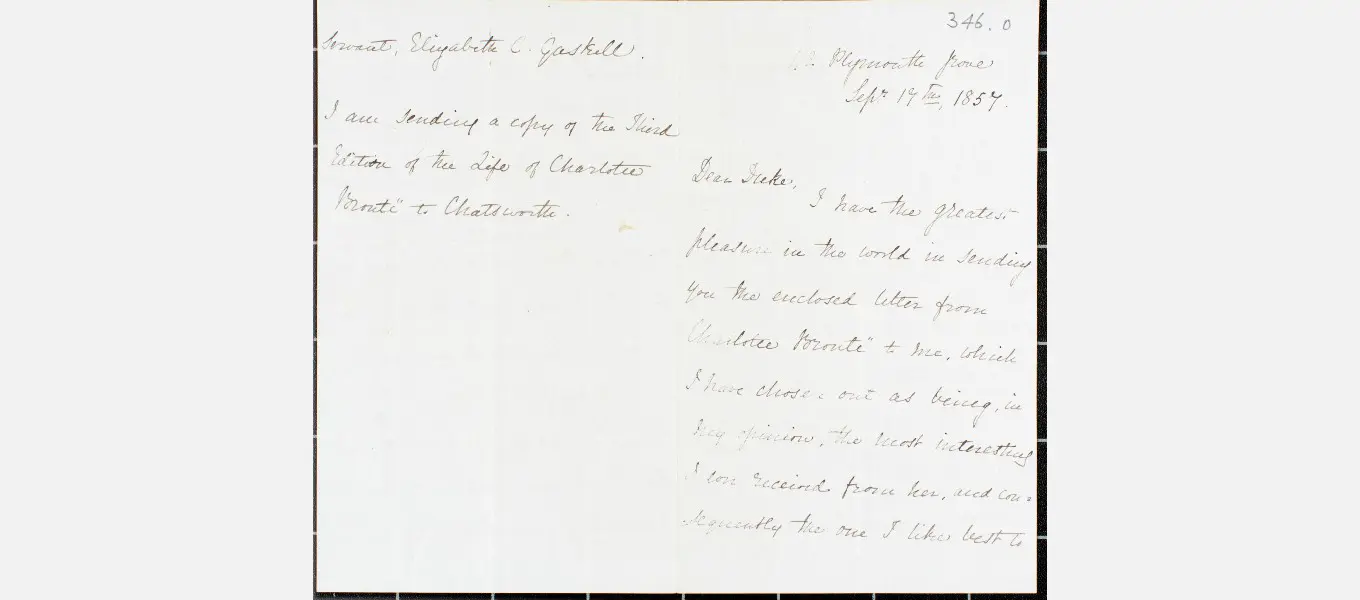 Gaskell’s thank-you letter to the Duke. 