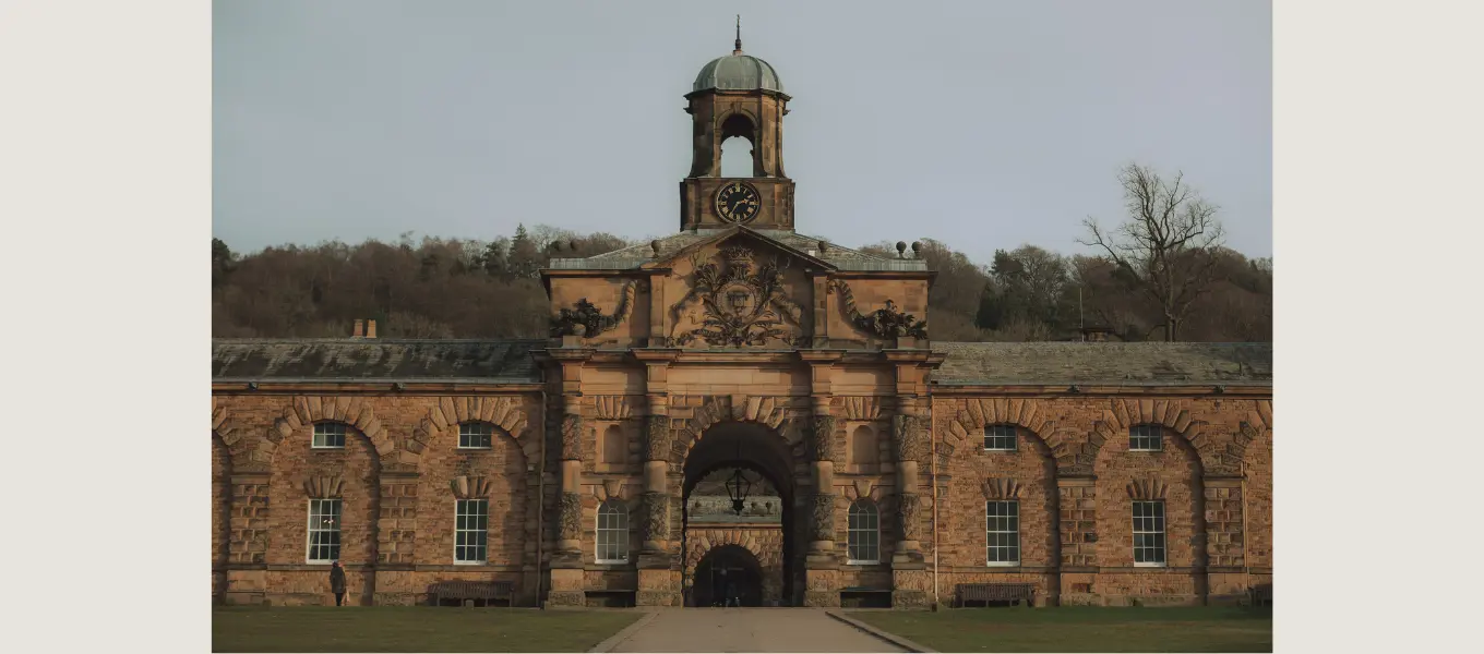 The west gate and clock tower